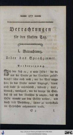 Betrachtungen für den fünften Tag.
