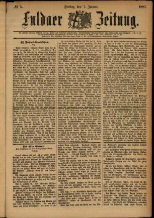 Ausgabe vom Freitag, den 07. Januar 1887.