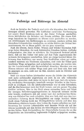 Fußsteige und Richtwege im Alstertal