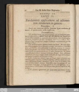 Caput II. De Fundamenti applicatione ad actiones non renatorum in genere.
