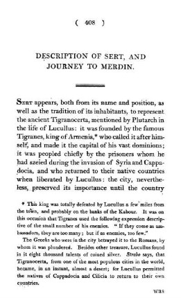 Description of Sert, and Journey to Merdin