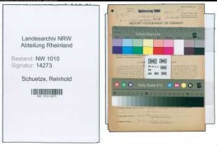 Entnazifizierung Reinhold Schuetze , geb. 14.04.1891 (Stadtinspektor)