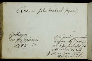 Johann Heinrich Crone. Göttingen, 27.9.1753.