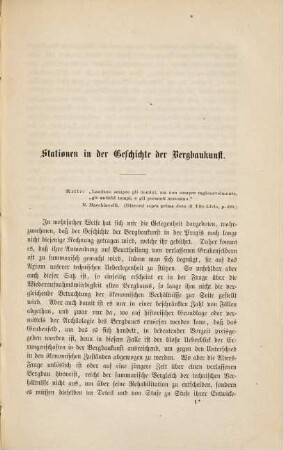 Bausteine zur Philosophie der Geschichte des Bergbaues, 4. Stationen in der Geschichte der Bergbaukunst