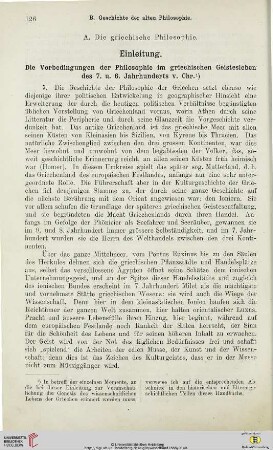 A. Die griechische Philosophie