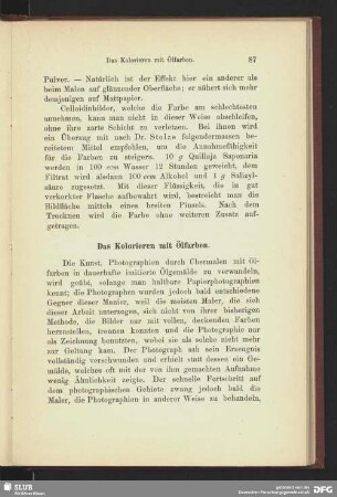 Das Kolorieren mit Ölfarben