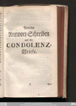 Von den Antwort-Schreiben auf die Condolenz-Briefe.