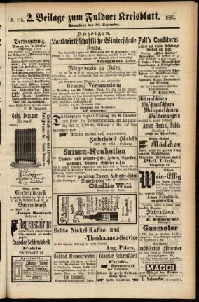 Dritte Ausgabe vom Samstag, den 30. September 1899.