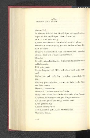 An Voss Darmstadt, den 10. Dezember 1776