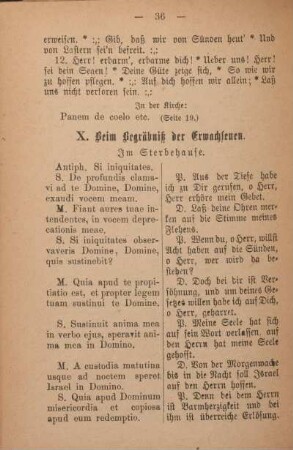 X. Beim Begräbniß der Erwachsenen.
