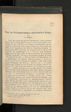 Über das Drehungsvermögen optisch-aktiver Körper