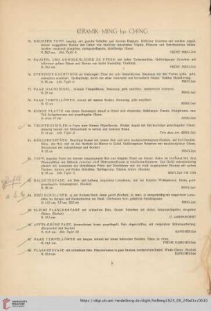Keramik: Ming bis Ching (Nr. 74-193)