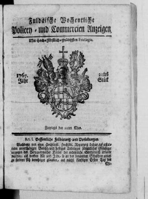 21tes Stück, Ausgabe vom 22. May 1767