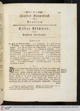 Fünftes Hauptstück: Von Arabien
