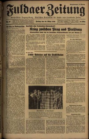 Ausgabe vom Freitag, den 10. März 1939.