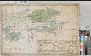 Hiddinghausen (Sprockhövel) Teilung der Mark 1769 150 Ruten = 20,2 cm 50 x 78 kol. Zeichnung Arnold Dietrich und Henrich Wilhelm Northaus KSA Nr. 1157