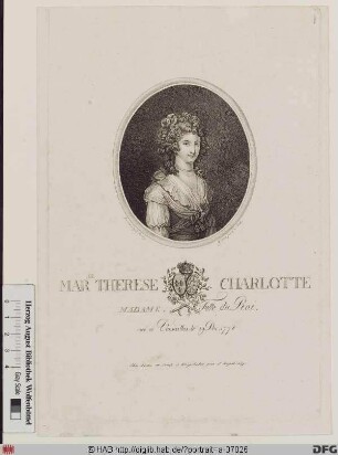 Bildnis Marie Thérèse Charlotte de France, duchesse d'Angoulême, 1824-30 Dauphine von Frankreich