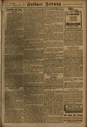 Dritte Ausgabe vom Sonntag, den 03. September 1922.