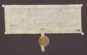 Jakob Brund, Bürger zu Auenheim, verkauft als Vogt der Kinder des Mathias Winterer der Gemeinde Auenheim ein Stück Land um 49 fl.