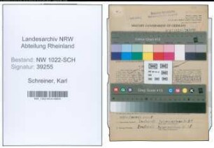 Entnazifizierung Karl Schreiner , geb. 21.02.1904 (Rangierer)