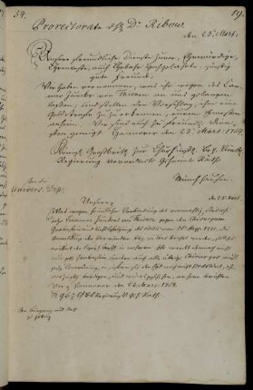Übersendung eines Schreibens zum Fall des Kammerjunkers von Thienen und des Chirurgen Grabenstein; Vereidigung der noch nicht vereidigten Chirurgen auf das Edikt vom 16. August 1735.