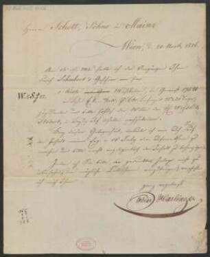 Brief an B. Schott's Söhne : 20.11.1826