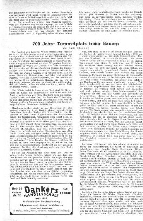 700 Jahre Tummelplatz freier Bauern