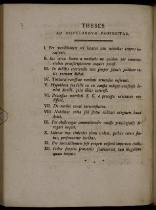 Theses Ad Disputandum Propositae.
