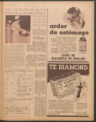 Una selección de platos tipicos de la cocina universal en nuestra escuela de economía domestica