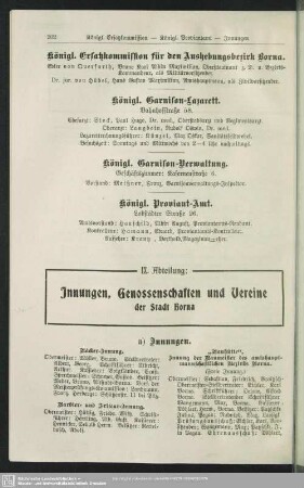 IX. Abteilung. Innungen, Genossenschaften, und Vereine der Stadt Borna