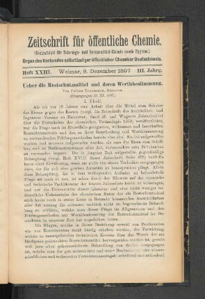 Heft XXIII. Weimar, 8. Dezember 1897
