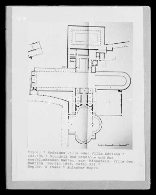 Tivoli, Villa Adriana, Stadion und anschließende Bauten