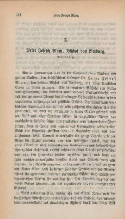 184-195 Peter Joseph Blum, Bischof von Limburg : Necrolog