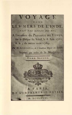 [Title-page of Le Gentil's Voyages dans les mers de l'Inde ...]