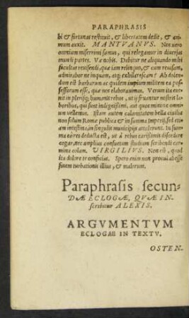 Paraphrasis secundae Eclogae, Quae Inscribitur Alexis.