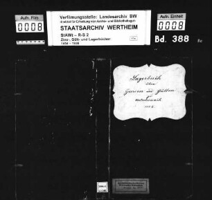 Lagerbuch über Zinsen und Gülten zu Unterleinach