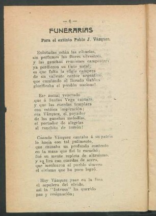 Funerarias : Para el extinto Pablo J. Vázquez