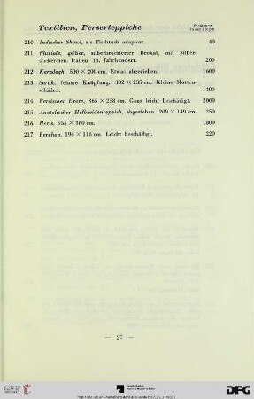 Textilien, Perserteppiche (Nr. 210-217)