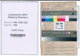 Entnazifizierung Franz Korff , geb. 24.04.1898 (Staedt.Beamter)