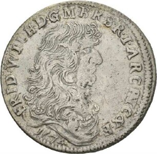 Dritteltaler des Kurfürsten Friedrich Wilhelm von Brandenburg, 1674