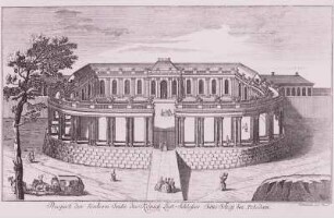 Prospect der hintern Seite des Königl. Lust-Schlosses Sans Soucy bei Potsdam