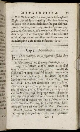 Cap. 6. De unitate.