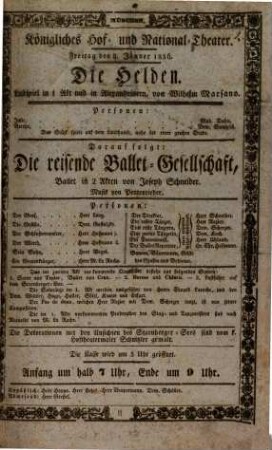 Königliches Hof- und Nationaltheater. 1836