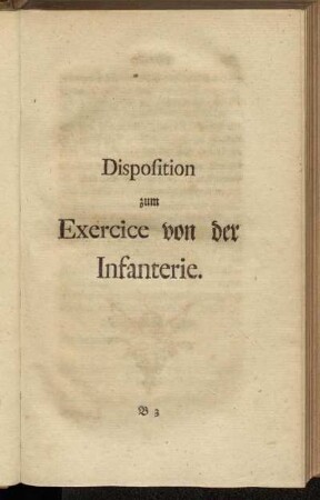 Disposition zum Exercice von der Infanterie.