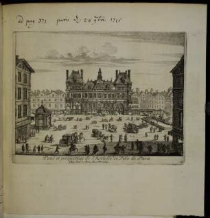 Veue et perspective de l´hostelle de Ville de Paris.
