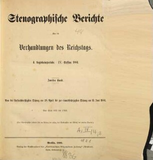 Verhandlungen des Reichstages. Stenographische Berichte. 63. 1881