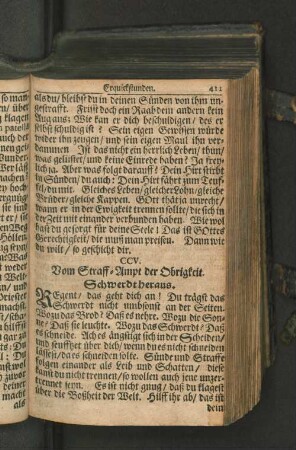 CCV. Vom Straff-Ampt der Obrigkeit. Schwerdt heraus.