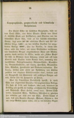II. Topographische, geognostische und klimatische Verhältnisse