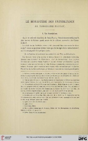 2.Ser. 18.1897: Le monastère des Unterlinden au treizième siècle