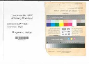 Entnazifizierung Walter Borgmann , geb. 24.04.1886 (Bergwerksdirektor)
